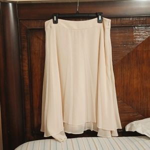 B Republic Peach 3 layer chiffon skirt A line style w/soft pleats NWOT